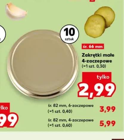 Zakrętki małe 4-zaczepowe śr. 66 mm +2 warianty