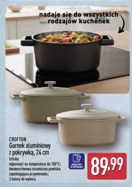 Garnek aluminiowy z pokrywką Crofton 24 cm