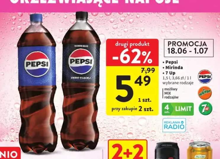 Napój gazowany Pepsi Zero Cukru +3 warianty