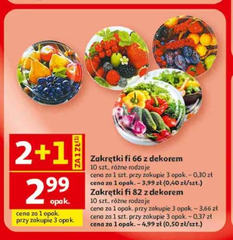 Zakrętki fi 82 z dekorem 10-pak +1 wariant