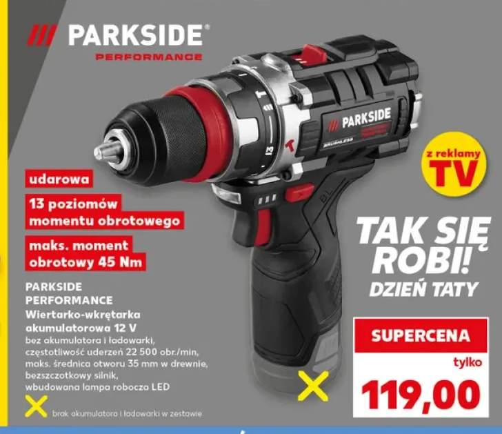Wiertarko-wkrętarka akumulatorowa Parkside Performance 12V