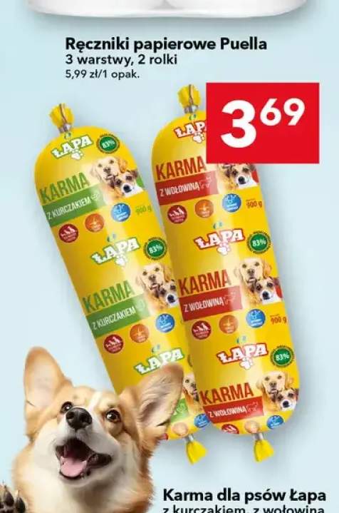Karma dla psów Łapa z kurczakiem +1 wariant