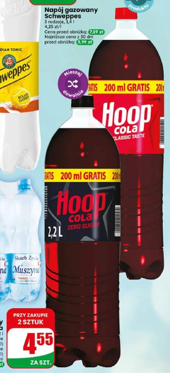 Napój gazowany Hoop Cola Classic Taste +1 wariant