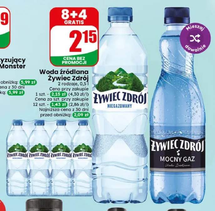 Woda źródlana Żywiec Zdrój niegazowana +1 wariant