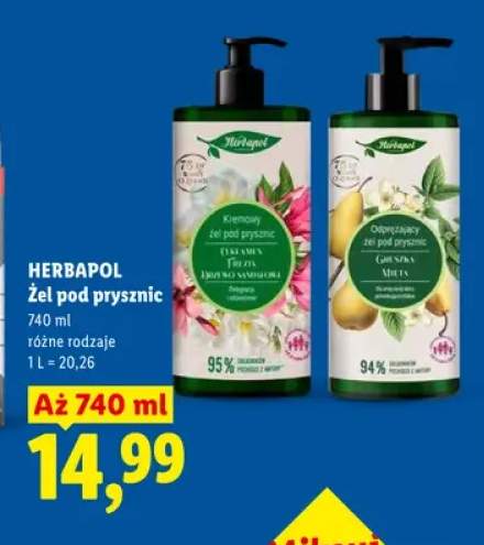 Żel pod prysznic Herbapol Cyklamen Frezja Drzewo Sandałowe +1 wariant