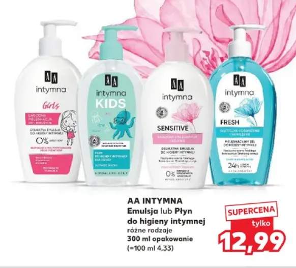 Płyn do higieny intymnej AA Intymna Kids +3 warianty