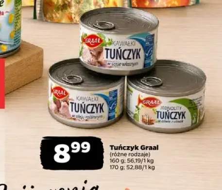 Tuńczyk kawałki w sosie własnym Graal +2 warianty