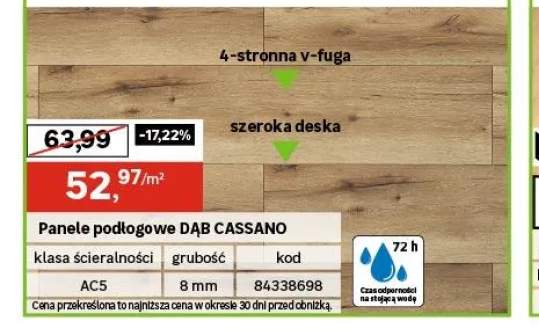 Panele podłogowe laminowane wodoodporne AC5 8 mm Classen Cassano naturalne drewno