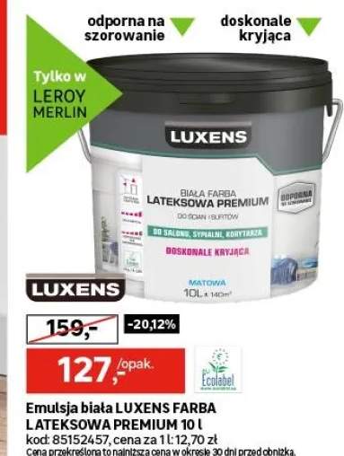 Farba Luxens Lateksowa Premium Biała 10 l
