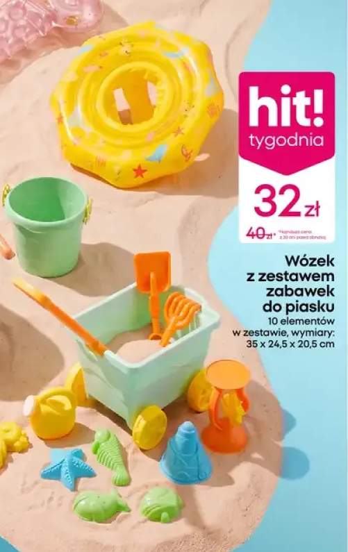 Wózek z zestawem zabawek do piasku