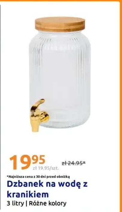 Dzbanek na wodę z kranikiem 3 l