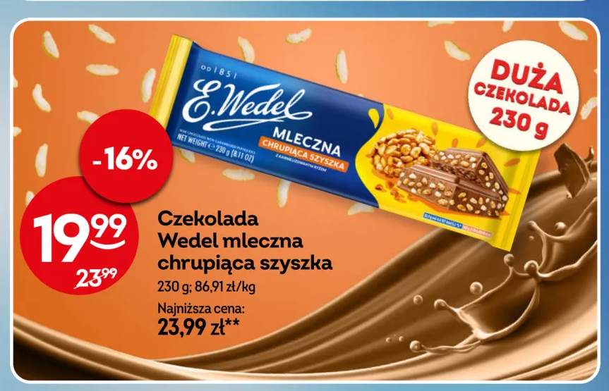 Czekolada Wedel mleczna chrupiąca szyszka