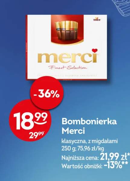 Bombonierka Merci klasyczna +1 wariant