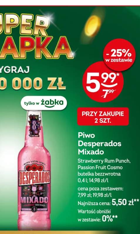 Piwo Desperados Mixado Strawberry Rum Punch +1 wariant