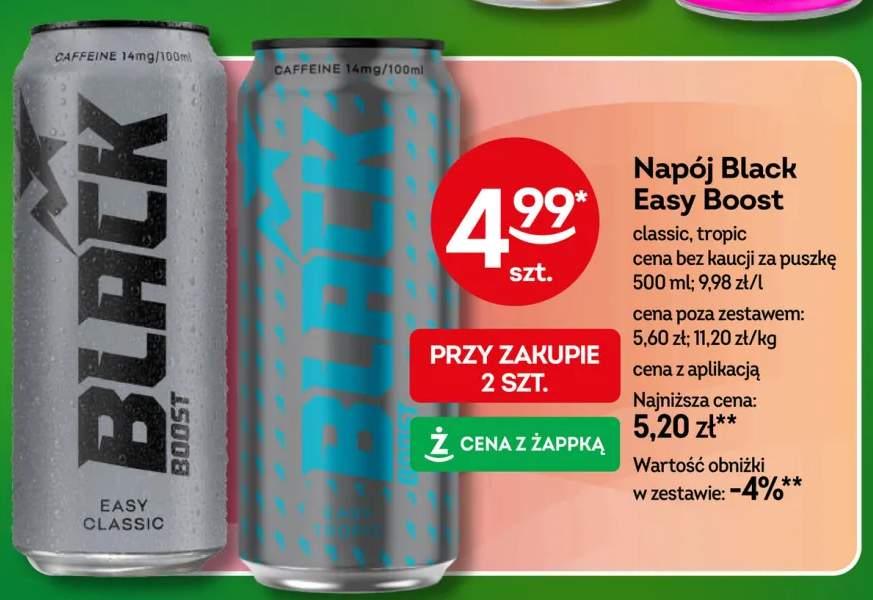 Napój energetyczny Black Easy Boost Classic +1 wariant