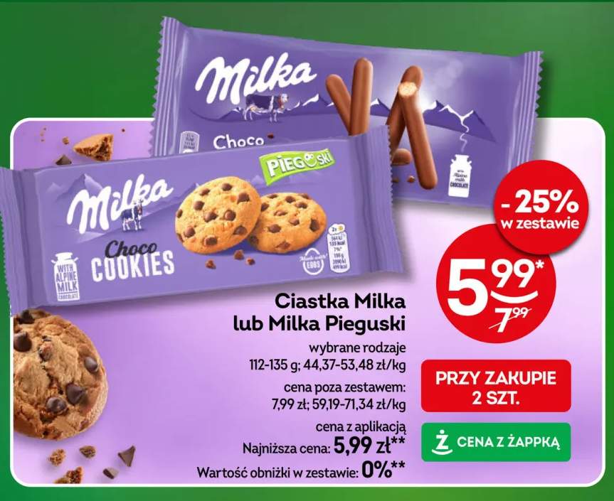 Ciastka Milka +1 wariant
