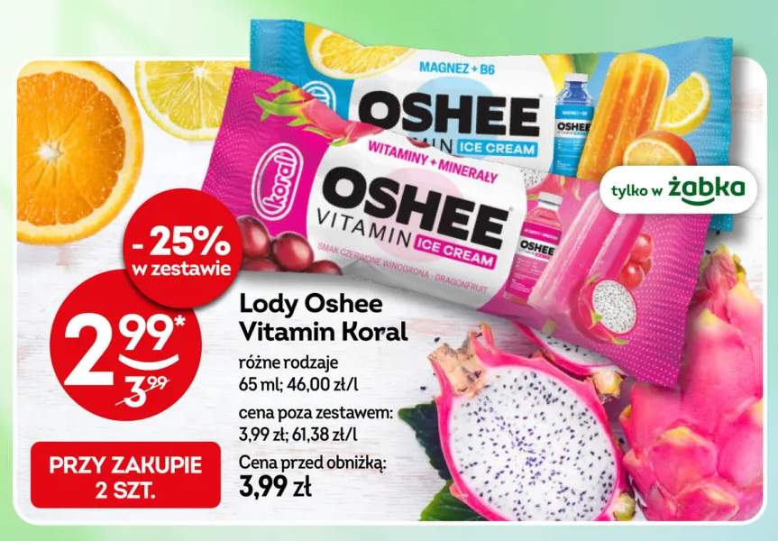 Lody Oshee Vitamin Koral Magnez + B6 +1 wariant