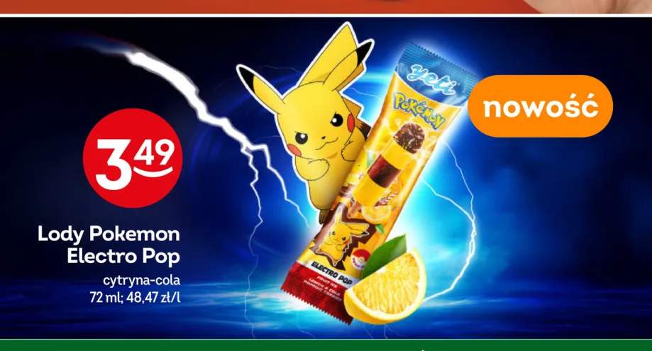 Lody Yeti Pokemon Electro Pop cytryna-cola