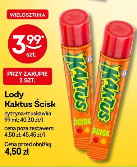 Lody Kaktus Ścisk cytryna-truskawka