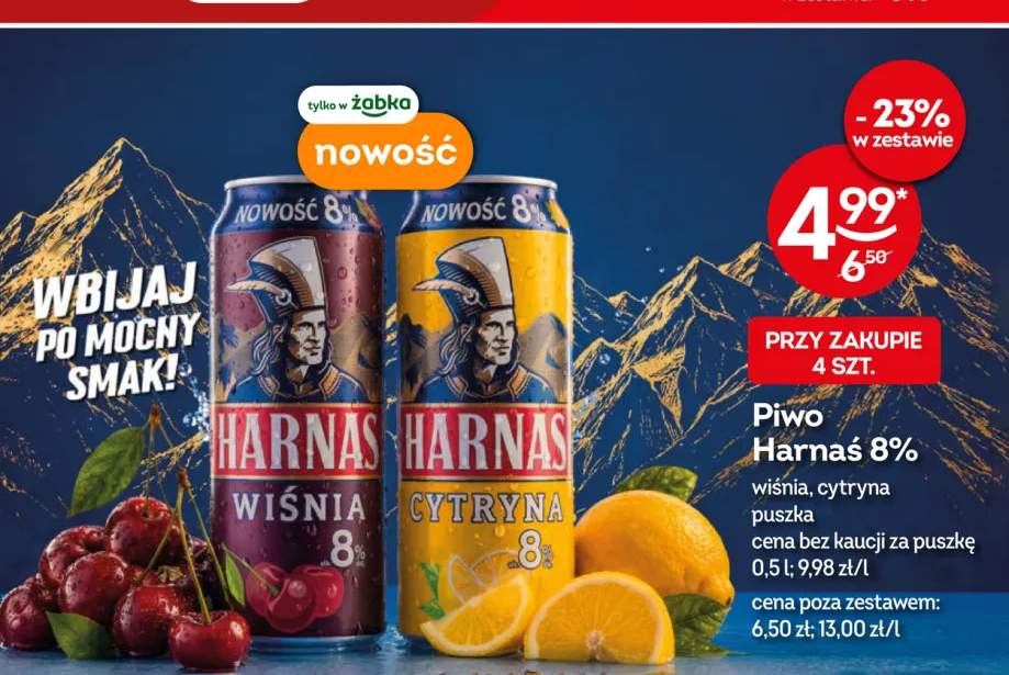 Piwo Harnaś Wiśnia 8% +1 wariant