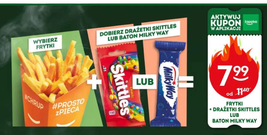 Zestaw Frytki 150 g i Drażetki Skittles Fruit 38 g +1 wariant