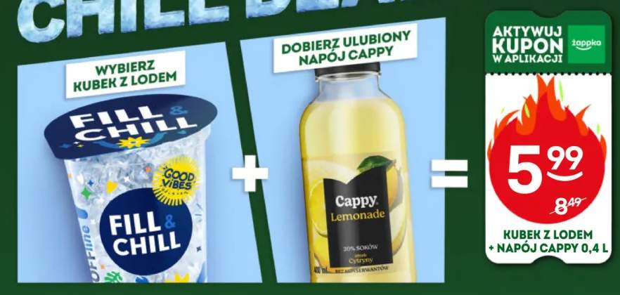 Zestaw Kubek z lodem Fill & Chill i napój Cappy