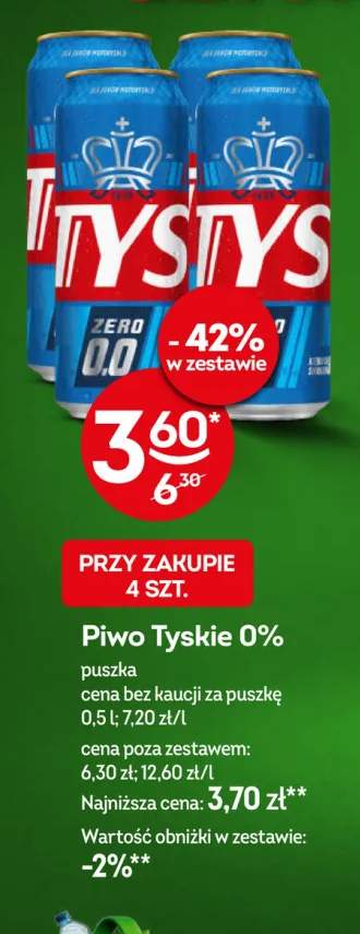 Piwo bezalkoholowe Tyskie 0%