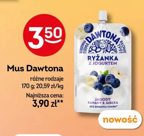 Mus Dawtona Ryżanka z jogurtem jagody banany & jabłka