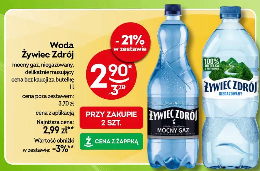 Woda mocny gaz Żywiec Zdrój +2 warianty