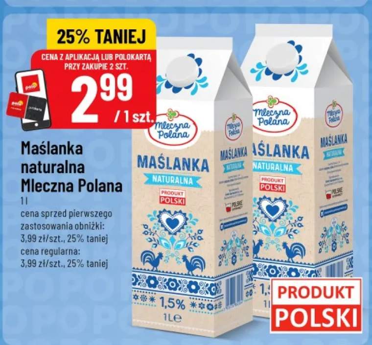 Maślanka naturalna Mleczna Polana