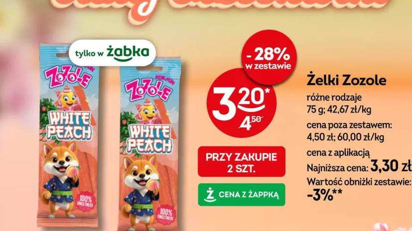 Żelki Zozole White Peach