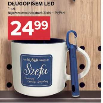Kubek z mini długopisem LED