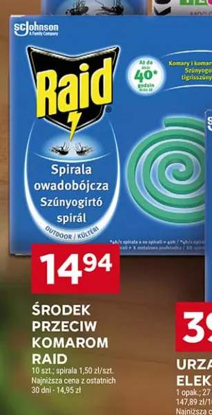 Środek przeciw komarom Raid spirala owadobójcza