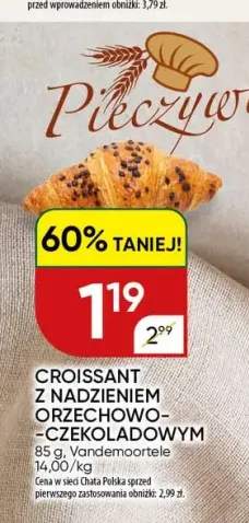 Croissant z nadzieniem orzechowo-czekoladowym Vandemoortele