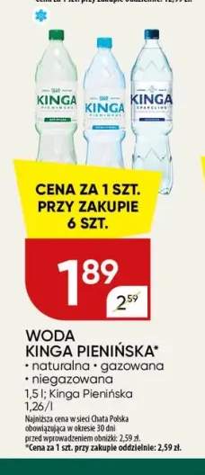Woda mineralna gazowana Kinga Pienińska +1 wariant
