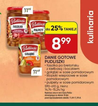Danie gotowe Pudliszki fasolka po bretońsku z kiełbasą i boczkiem +3 warianty