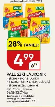 Paluszki Lajkonik słone +4 warianty
