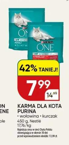 Karma dla kota Purina One wołowina +1 wariant