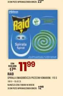 Spirala owadobójcza przeciw komarom Raid