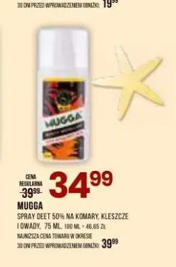 Spray DEET 50% na komary kleszcze i owady Mugga