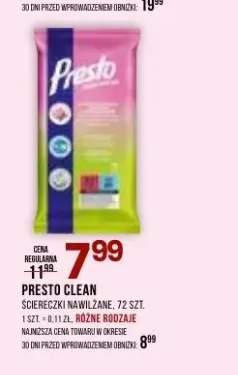 Ściereczki nawilżane Presto Clean