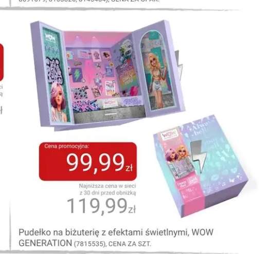Pudełko na biżuterię z efektami świetlnymi Wow Generation