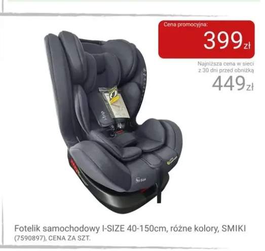 Fotelik samochodowy Smiki I-Size 40-150 cm