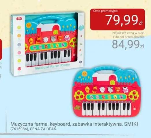 Zabawka interaktywna muzyczna farma keyboard Smiki