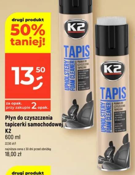 Płyn do czyszczenia tapicerki samochodowej K2 Tapis