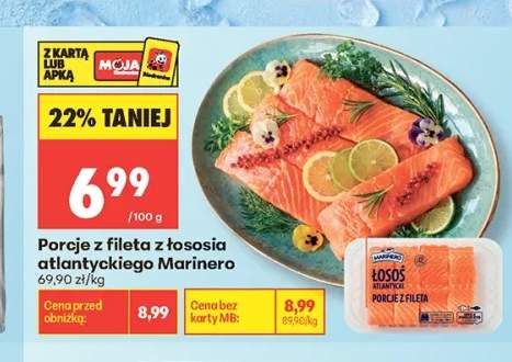 Porcje z fileta z łososia atlantyckiego Marinero