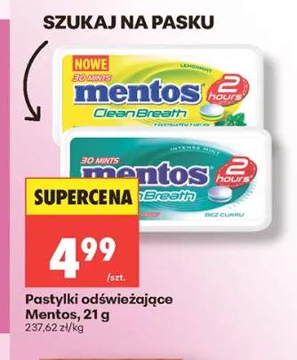 Pastylki odświeżające Mentos Clean Breath Intense Mint +1 wariant