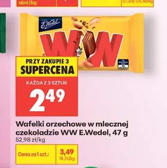 Wafelki WW E.Wedel w mlecznej czekoladzie