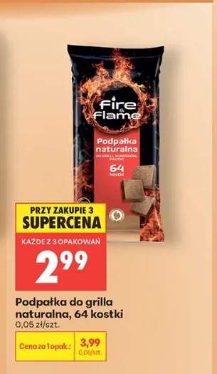Podpałka do grilla naturalna Fire & Flame 64 kostki