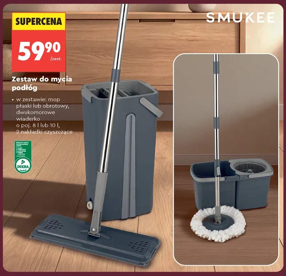 Zestaw do mycia podłóg z mopem obrotowym Smukee +1 wariant